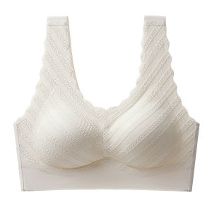 Maniyun Bubble Lace Seamless Bra Fixed Cup Small Chest Gathered Backless Bra Non-wired Comfort Sleeping Bra Push Up Bra Lingerie