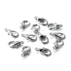 100Pcs/Lot Lobster Clasps for Bracelets Necklaces DIY Hooks Chain Closure Accessories for Jewelry Making Findings Wholesale