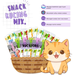 500gr mix Pet Strip Snack Kucing Penggemuk/ Snack Makanan Kucing Basah/ Makanan Wet Cat Food Creamy Treats