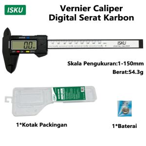 ISKU Jangka Sorong Digital Caliper Meter Jangka Digital 0-150MM Presisi Tinggi Jangka Sorong Stainless Vernier Digital LCD Screen jangka Calipers Micrometer Dengan Box