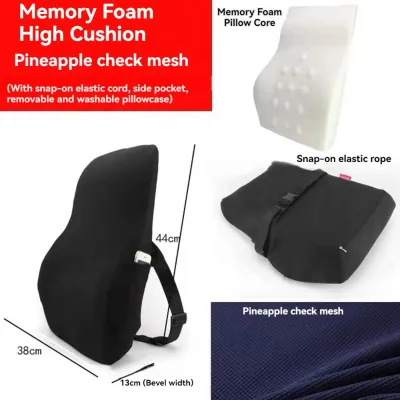 Pillow Support Lumbar Orthopedic Memory for Car Seat Back Office Chair to Relieve Improve Posture Comfort