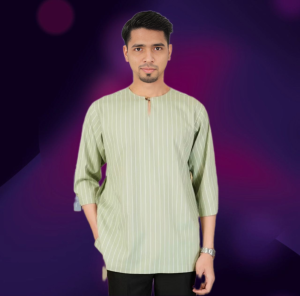 STRIPED KURTA 2026 MENS KURTA TELUKI BELANGA TRADITIONAL THREE QUARTER SLEEVE MATERIAL GERMANY COTTON