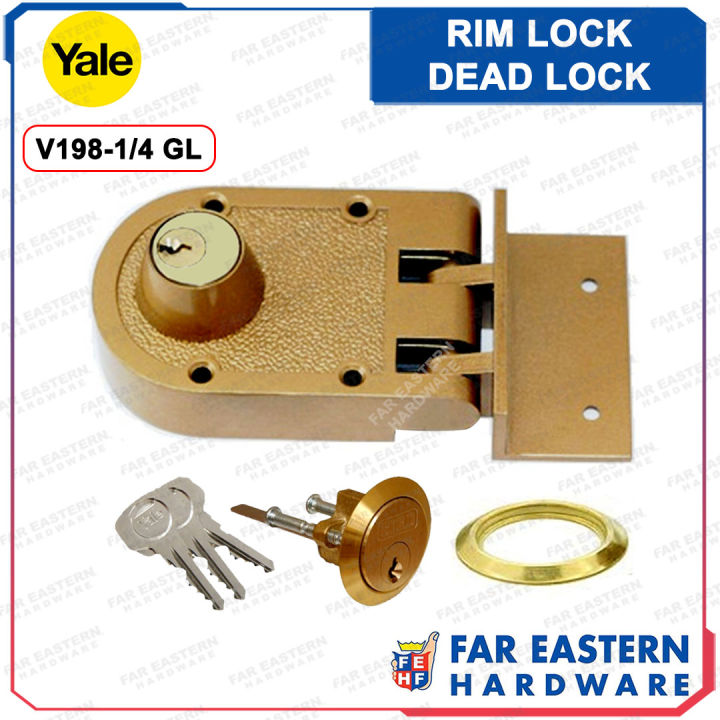 YALE Rim Door Lock Deadlock Dead Bolt Lock V1981/4 GL Lazada PH