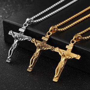 Retro style Jesus cross necklace to make old trendy art hip-hop rap men and women trendy goods personality pendant accessories