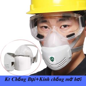 Mặt nạ chống bụi Silicone Strong ST-AG Kèm Kính chống mờ hơiKhẩu trang chống bụi mịn nhà máy xưởng gỗ công trường