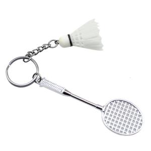 Mini 3D Badminton Racket Balls Sports Keyring Pendant Keyfob DIY Keychain Holder Ring Car Bag Pendant Charm Keyring