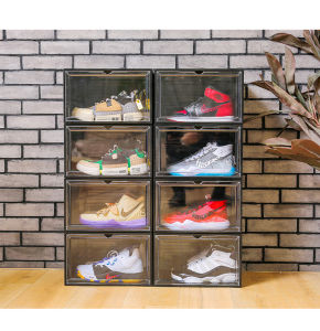 Ready Stock NEW STACKABLE SIDE DOOR HARD CASE MAGNET MAGNETIC OPENER SPORT SHOES BOX TYPE 3 MULTIPURPOSE STORAGE BOX NEW SHOES BOX MULTI LAYER SHOE BOX SHOES BOX