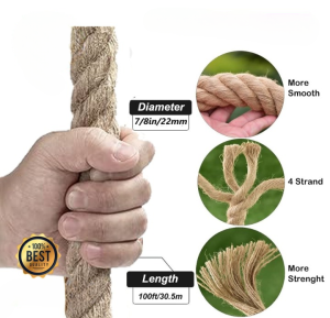 Tali Tambang Manila Besar 22mm 24mm Tampar Manila Goni Kapal Dadung Rami Per Meter