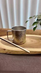 Pure Titanium Mug Cute Cat Print Coffee Cup Tea Cup Lightweight Portable Water Bottle Gift Outdoor Camping Cup