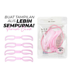 Cetakan Alis Tali Karet 4in1 Thrush Card Pink Eyebrow - Membentuk Alis dengan Simetris Praktis Instant
