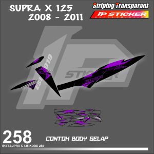 SUPRA X125 2008-2011  (COD) STIKER STRIPING MOTOR HONDA SUPRA X125  HOLOGRAM DAN TRANSPARAN