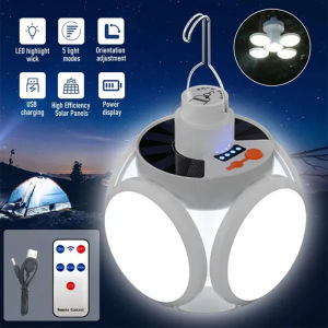 SG Local Stock 450W Solar LED Light Outdoor Portable Camping Light Lantern Fishing Emergency Lamp Outdoor Waterproof Light