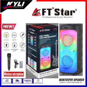 FT STAR FPA-8810 8.5inch X2 Big Karaoke Trolley Party Bluetooth Tws Speaker With Wireless Microphone