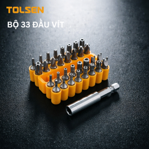 Bộ 33 Đầu Vít Tolsen 20369 - Thép CR-V Cho Máy Khoan/Bắt Vít đầu vít từ tính hộp nhựa tiện dụng