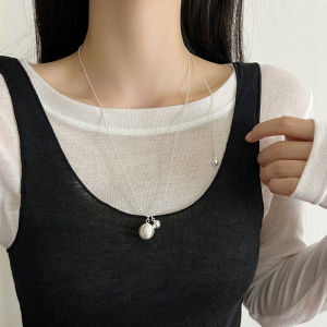 AE Japanese and Korean bloggers fever The same style saddle bag long necklace for women a light luxury niche sweater chain with a high-end feel accessory