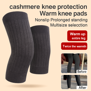 Autumn Winter Extra-Long Warm Knee  Cashmere Style Knee Brace  Pads Elastic Compression Non-Slip Brace for Joint Protection