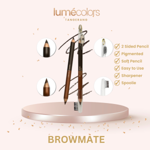 Lumecolors BROWMATE | Eyebrow Pencil Pensil Alis 2 Dua Warna Coklat Tua Muda Budgeproof Tahan Lama Empuk Makeup Riasan Mata Dengan Pengserut Rautan dan Sikat Alis