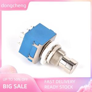 dongcheng 1 hộp bàn đạp hiệu ứng guitar 3 chân 9 chân Công tắc kim loại chân đế màu xanh dương