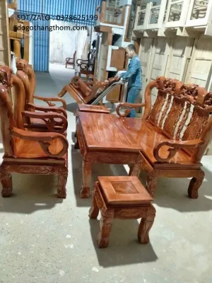 bàn ghế quốc đào gỗ xoan tự nhiên