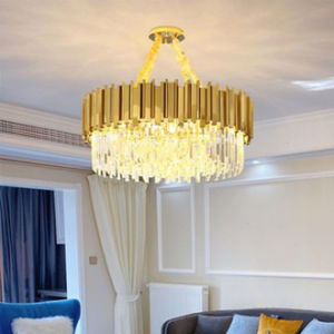 Luxury Gold K9 Crystal Chandelier: Dimmable Ceiling Light for the Living Room Dining Room and Bedroom