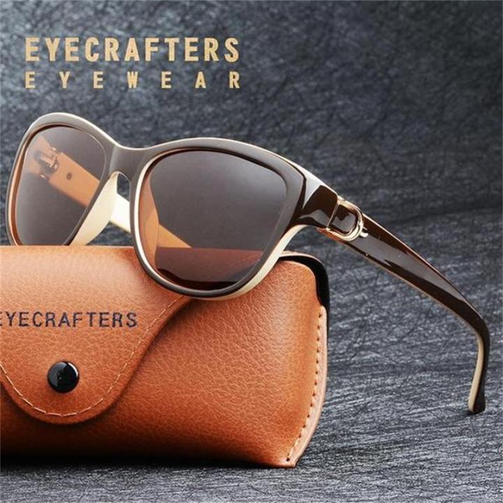 Luxury Round Anti-UV Polarized Sunglasses Womens Lady Elegant