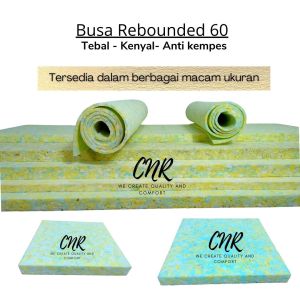 Busa rebounded lembaran 60grfoam textur padat anti kempes super kenyal tahan tekanan. tanpa cover tebal 1cm 3cm4cm dan 5cm. varian Ukuran lengkap. untuk jok lesehan jok kursi lapisan peredam matras yogaDIY dll.termurah dari gudang agen resmi CNR