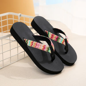Free Shipping New Summer Bohemian-Style Flip-Flops WomenS Wedge Sandals Fashionable Beach Sandals And Student Shoes For Outdoor Wear