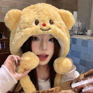 AOJN หมวกไหมพรมน่ารักทรงหมีสำหรับผู้หญิง ป้องกันความหนาว ใส่สบาย ดีไซน์น่ารัก เหมาะกับฤดูหนาว