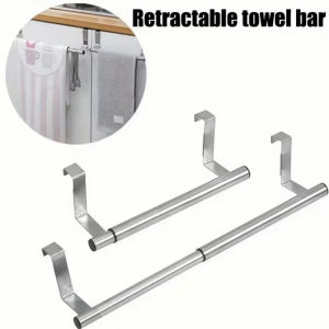 Stretchable Towel Rack Towel Bar Hanging Holder Stainless Steel Bathroom Kitchen Cabinet Shelf Hanger