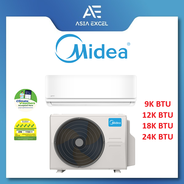 MIDEA AB SERIES 9K / 12K / 18K / 24K BTU INVERTER SYSTEM 1 AIR CON WITH ...