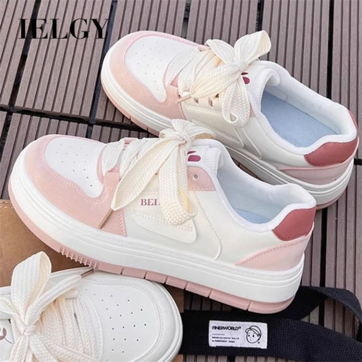 IELGY%20White%20Pink%20Casual%20Sneakers%20Women's%20Student%20Versatile%20Cute%20Thick%20Sole%20-%20Image%202
