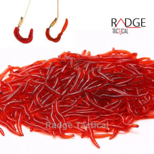 50x SILICONE EARTHWORM FISHING LURE / BAIT WITH SHRIMP SMELL IN BLISTER PACKAGING
