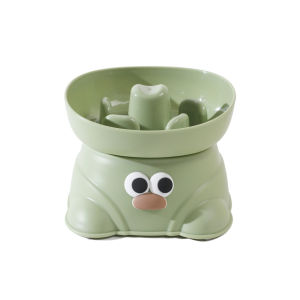 Pet Slow Feeder Bowl Elevated High Footed Dog Bowl Anti Slip Anti-Choking Protect Neck Big Eye Bowl