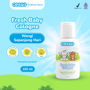 Cessa Fresh Baby Cologne 100 Ml - Perfume & Nourishing Skin Baby - Wangi Tahan Lama dengan Vitamin E - Melembapkan Kulit Tanpa Alkohol