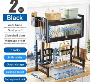 Kitchen Rack Dish Rack Rak Dapur Kabinet Rak Pinggan Mangkuk Dish Drainer Sink Rack Kitchen Rak Sinki Cabinet 厨房 水槽 置物架
