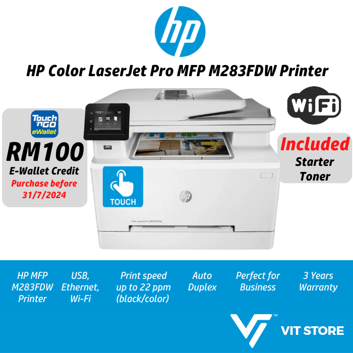 HP Color LaserJet Pro MFP M283FDW 7KW75A | Auto Duplex Print Copy Scan ...