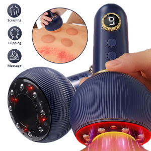 Electric Scraping Cupping Massager 9 Levels Negative Pressure Heating GuaSha Vacuum Suction Cup Anti-Cellulite Fat Burner Body Slimming Device