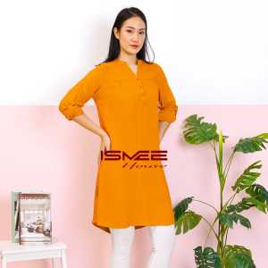 Ismee House Tunik Atasan Wanita Lengan Panjang Polos Katun Rayon Premium Terbaru Kecil dan Jumbo
