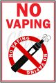 LAMINATED WARNING SIGNAGES A4 SIZE 180GSM PAPER NO SMOKING/VAPING. 