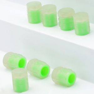 4/8Pcs Luminous Car Tire Valve Cap Cover Universal Double Layer Fluorescent Green Tires Valve Covers for Bicycles Motorcycles Auto Accessorie