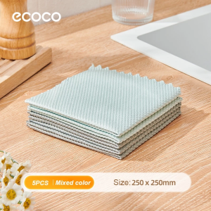 Ecoco Fish Scale Rag Household Cleaning Cloth Kitchen Towel Dishcloth Streak-free 5 Pieces Pack