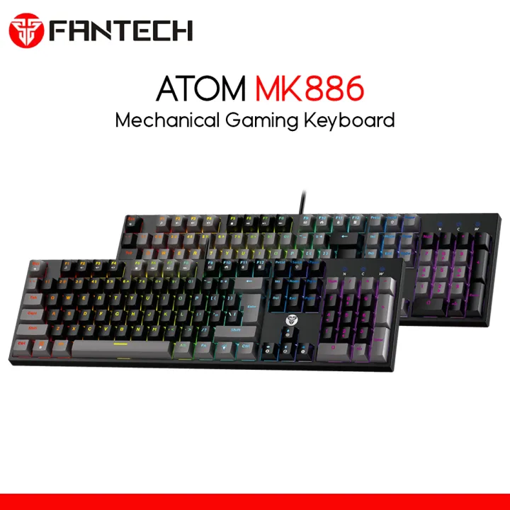 Fantech Gaming Keyboard Atom MK886 Mechanical Gaming Keyboard with Double Injection Keycaps, 16 Lighting Effects