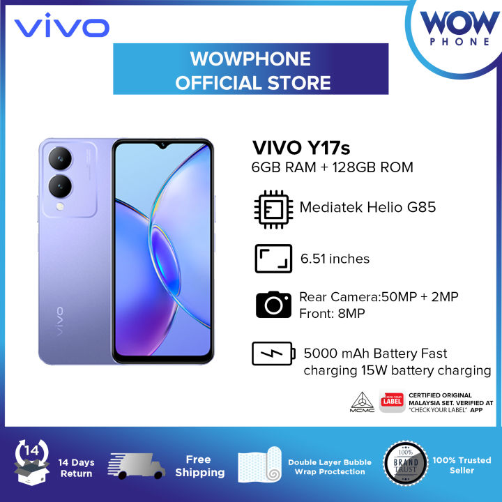 Vivo Y17s (6GB+6GB Extended Ram)+128GB Rom (Original Malaysia Set) With  Premium Gift