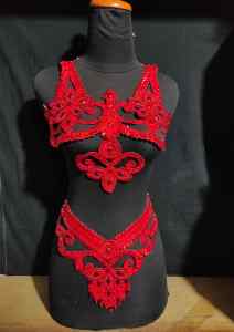 RENDA BORDIR FULL PAYET UNTUK SERAGAM TARI coker acc tari full payet