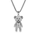 BAC Full Diamond Bear Pendant Cool Wind Women's Necklace. 