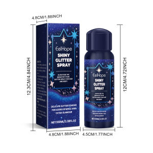 Eelhoe Shiny Glitter Spray – Night Club & Party Highlighter Powder Spray for Dress Body Hair Face – Temporary Sparkle for Rave Concert Cosplay Festivals (100ml)