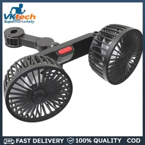 Powerful 12V/24V Auto Headrest Ventilation Fan for Cars and SUVs with Dual Heads for Optimal Airflow