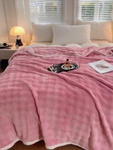 Blanket Cover Double-Sided Fleece Blanket Nap Blanket Bed Sheet Student Dormitory Air Conditioning Blanket Milk Velvet Blanket Autumn Winter Thickened LZD