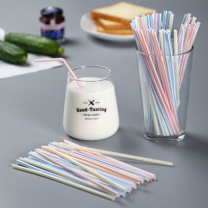 100Pcs Colorful Disposable Paper Straws Colorful Striped Paper Straws for Party Milk Tea Shop Juice or Coffee Drink