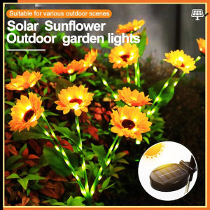 Waterproof Solar Sunflower LED Light Outdoor Decorative Lights Garden Night Lamp Lampu Hiasan Taman